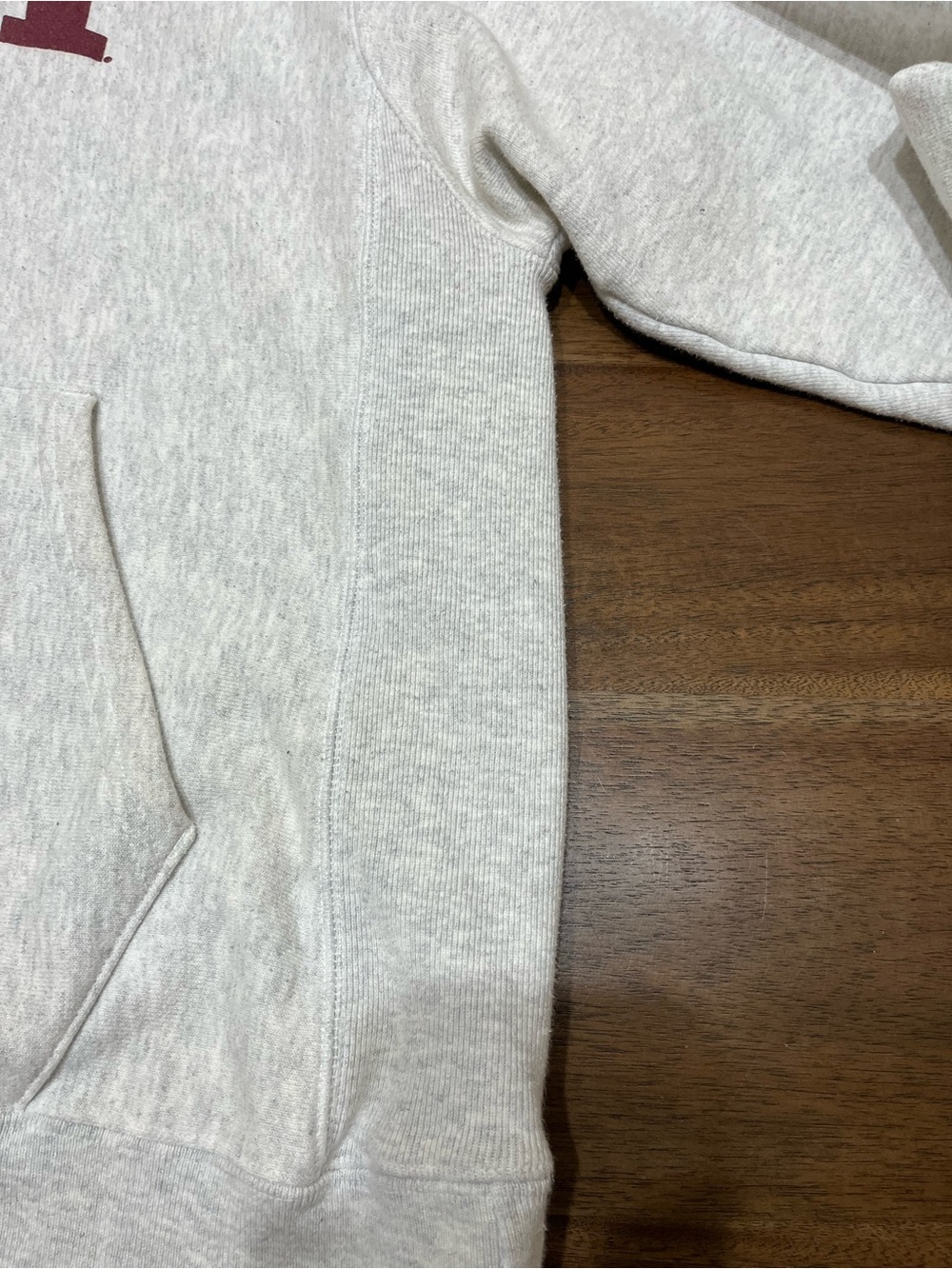 Vintage Champion MIT College Hoodie Grey & Maroon - Picture 5 of 8